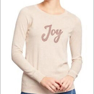 Old Navy Holiday JOY sweater cream color size M